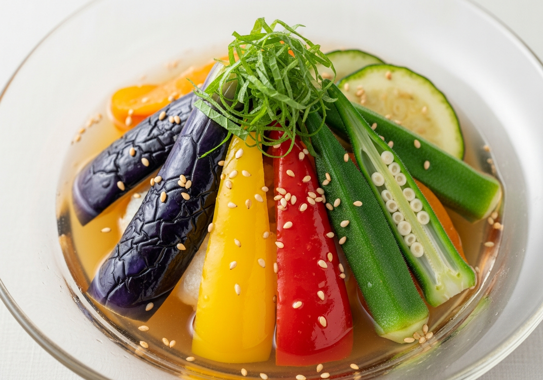 夏野菜の揚げ浸しの完成写真